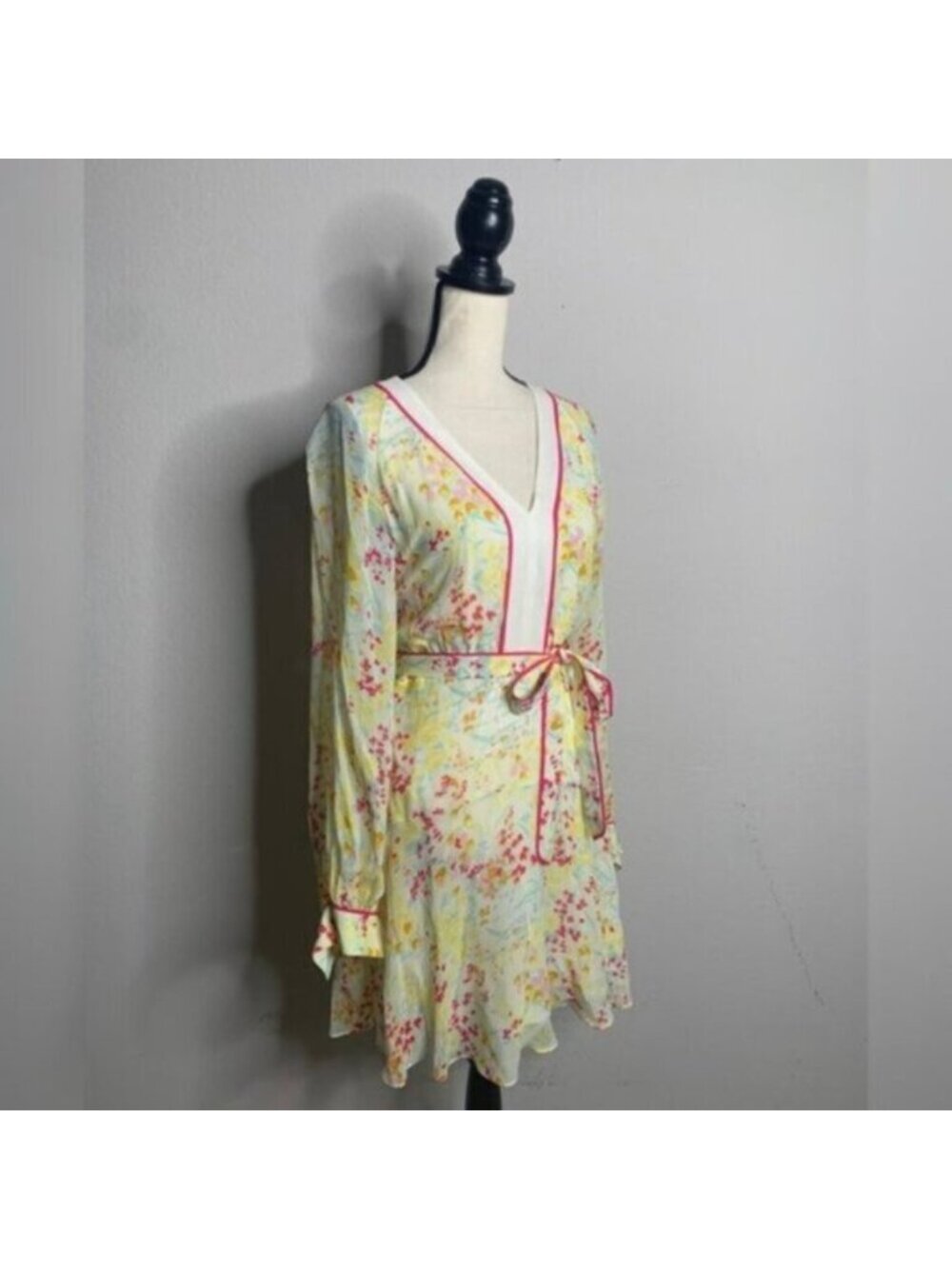 NWT Reiss Molly Floral Puff Long Sleeve Mini Dress - Picture 3 of 14